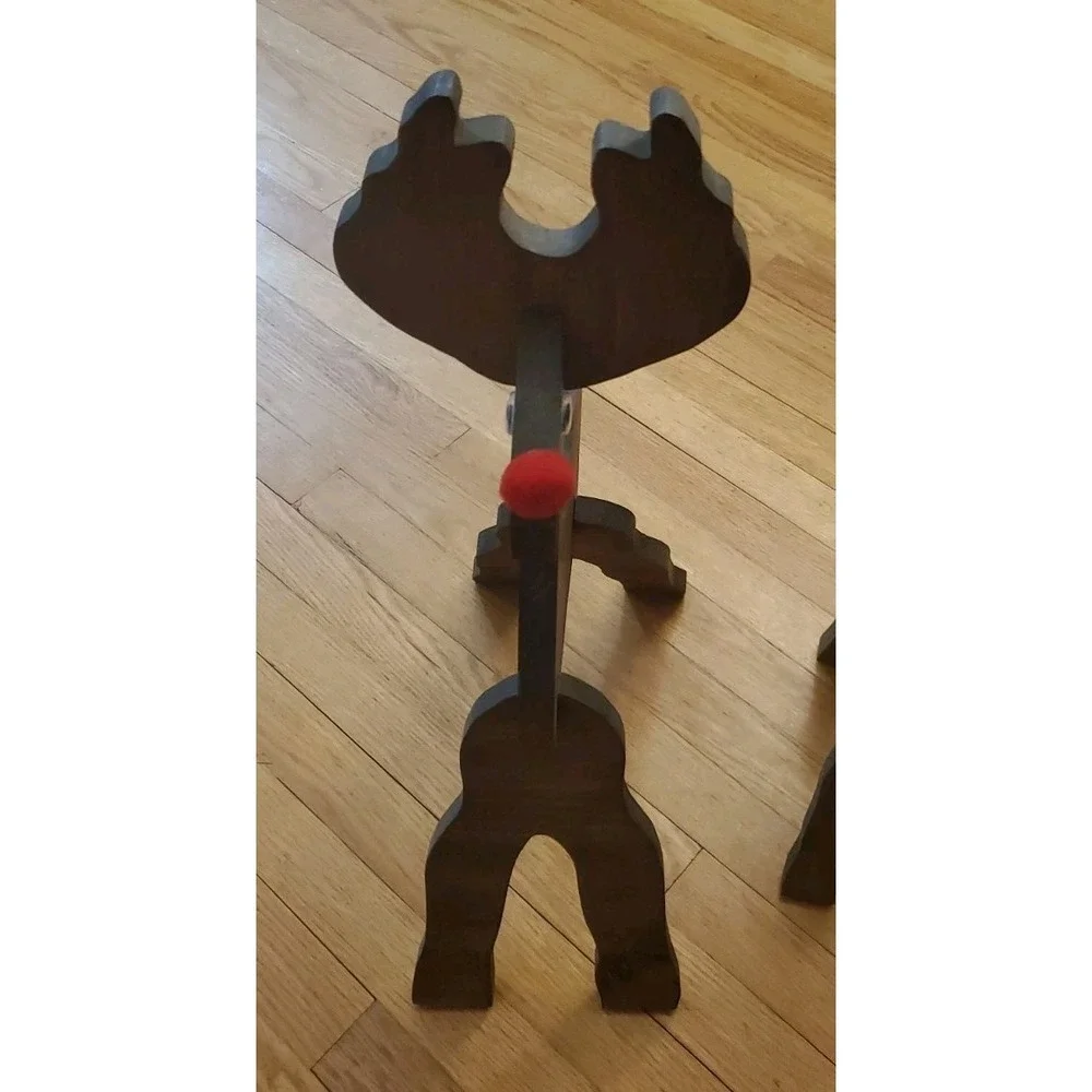 Reindeer‎ Wooden Christmas Decoration Slot Together Approx Lot Of 3 SEE PHOTOS
